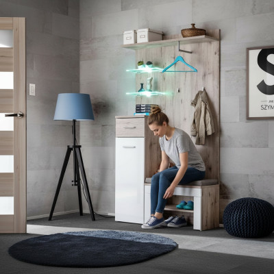 Conjunto de armario de lujo muebles modernos diseño estante para zapatos entrada madera nueva