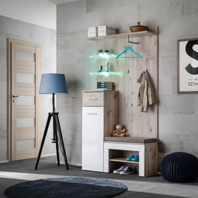 Conjunto de armario de lujo muebles modernos diseño estante para zapatos entrada madera nueva