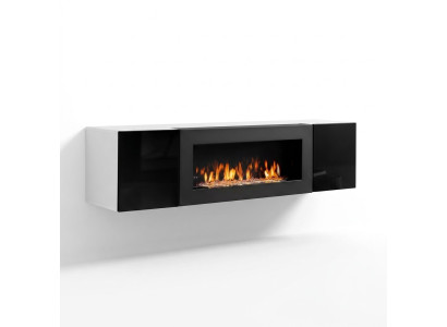 Armario de diseño para salón con chimenea muebles de madera moderna