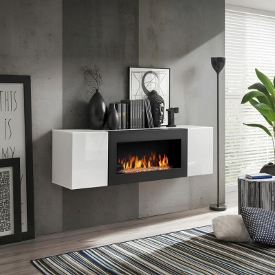 Armario de lujo empotrado con chimenea muebles de salón armario colgante diseño decoración