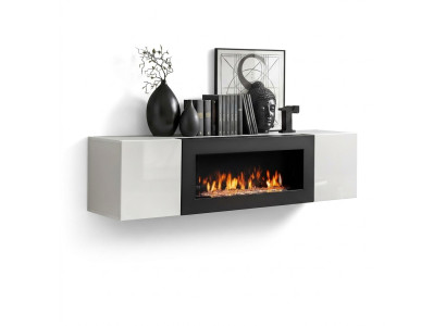 Armario de lujo empotrado con chimenea muebles de salón armario colgante diseño decoración