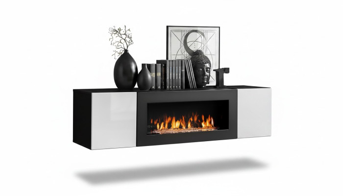 Armario empotrado con chimenea muebles de salón de lujo