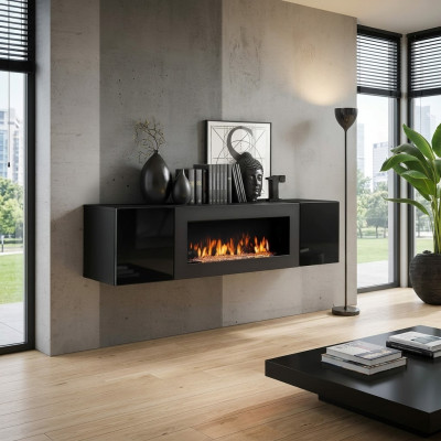 Muebles de salón armario de lujo decoración chimenea diseño armario suspendido