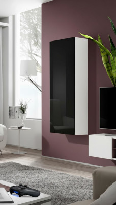 Vitrina suspendida de madera de diseño clásico para salón de lujo