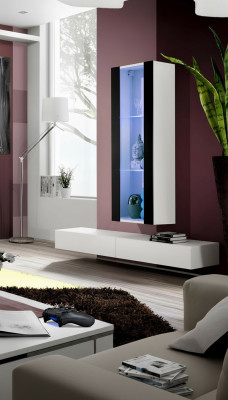 Vitrina suspendida de lujo para salón, muebles modernos de madera nueva
