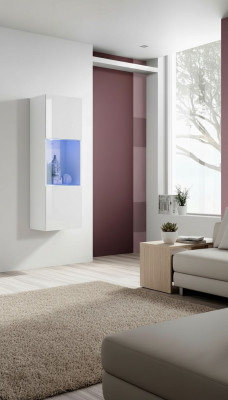Vitrina suspendida blanca para salón decoración lujo moderno armario