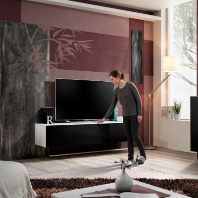 Soporte de TV colgante de diseño lujoso para sala de estar en madera moderna nuevo mobiliario