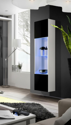 Vitrina de madera suspendida diseño moderno blanco