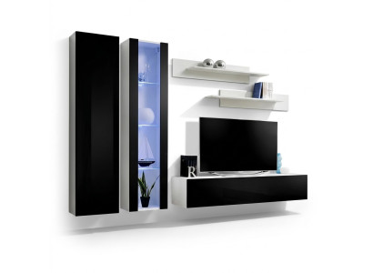 Moderna pared equipada con vitrina suspendida rtv salón armario TV soporte estantes