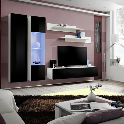 Conjunto de sala moderno de 5 piezas con soporte para TV y estante