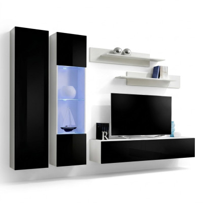 Conjunto de sala moderno de 5 piezas con soporte para TV y estante