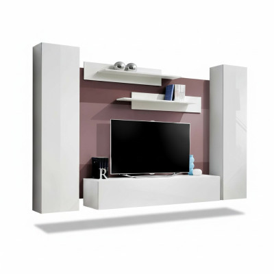 Mueble de salón Juego completo de muebles para sala de estar de 5 piezas. Estantes de pared Soporte de TV.