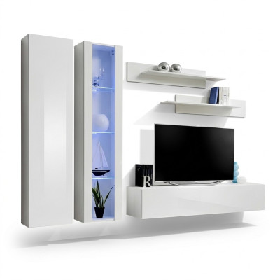 Moderna pared de salón blanca muebles de diseño de madera armario empotrado