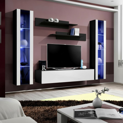 Soporte de pared para TV de diseño en madera, estantes de muebles de sala de estilo moderno