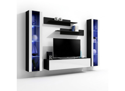 Soporte de pared para TV de diseño en madera, estantes de muebles de sala de estilo moderno