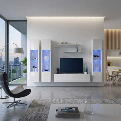 Diseñador de pared de salón vitrina suspendida diseño moderno muebles de lujo estanterías