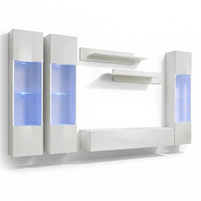 Diseñador de pared de salón vitrina suspendida diseño moderno muebles de lujo estanterías