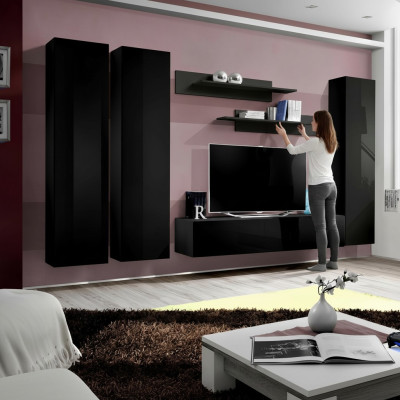 Mueble de salón rtv Lowboard de madera negra muebles armario nuevo moderno