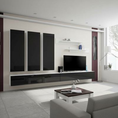 Conjunto completo sala de estar 7 piezas mueble de pared soporte de TV juego de lujo estantería de pared nuevo