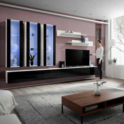 Mueble de salón de lujo de madera, estante de pared de sala de estar, vitrina colgante de diseño, nuevo.