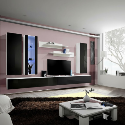 Conjunto de sala 7 piezas, lujosa pared moderna, armario diseñador nuevo, soporte para TV.