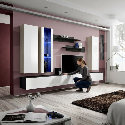 Mueble de pared de lujo para TV soporte de madera de diseñador muebles modernos para sala de estar nuevos.