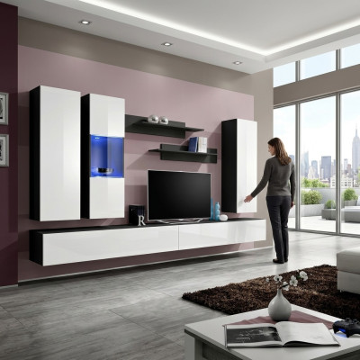 Juego de diseñador 7 piezas. Mueble de salón colgante vitrina mueble de pared Muebles de lujo Sala de estar.