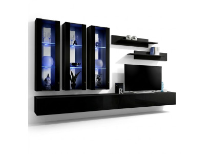 Mueble de salón moderno de diseño con soporte para TV de madera, mobiliario de salón, estantes de pared.