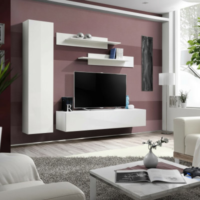 Mueble de salón blanco estante de televisión diseño de muebles sala de estar estantes de pared