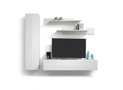 Mueble de salón blanco estante de televisión diseño de muebles sala de estar estantes de pared