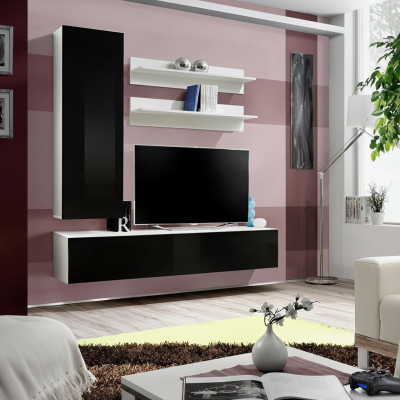 Mueble de salón moderno de lujo, diseño de sala de estar, soporte de TV, armario de pared.