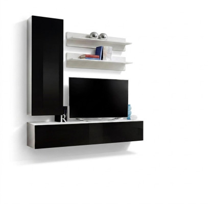 Mueble de salón moderno de lujo, diseño de sala de estar, soporte de TV, armario de pared.