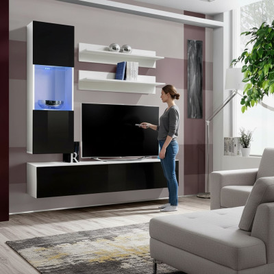 Mueble de madera de lujo, pared de salón, conjunto completo de diseño de 4 piezas para la sala de estar.