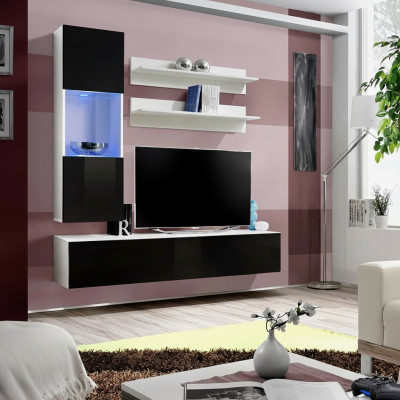 Mueble de madera de lujo, pared de salón, conjunto completo de diseño de 4 piezas para la sala de estar.