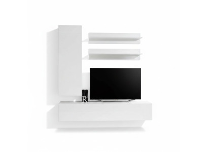 Diseño de muebles de lujo en blanco de madera para pared.