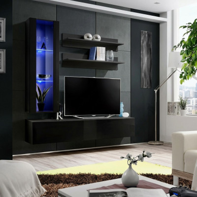 Soporte de televisión de lujo, mueble de televisión, salón moderno, panel de pared de sala de estar, muebles de madera, estante.