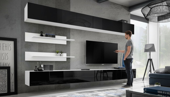 Armario de pared Sala de estar soporte de TV Mueble de sala de estar de lujo Muebles de madera Nuevos Modernos