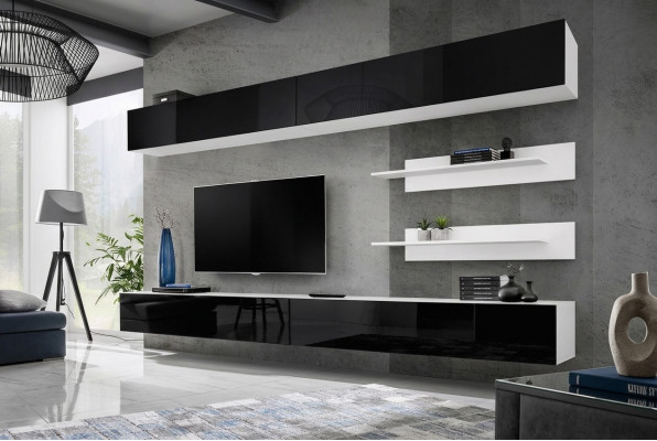 Armario de pared Sala de estar soporte de TV Mueble de sala de estar de lujo Muebles de madera Nuevos Modernos