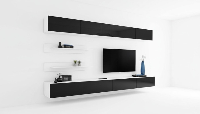 Armario de pared Sala de estar soporte de TV Mueble de sala de estar de lujo Muebles de madera Nuevos Modernos