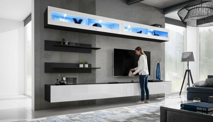 Mueble de salón conjunto de salón armario bajo estante de pared soporte de TV nuevo