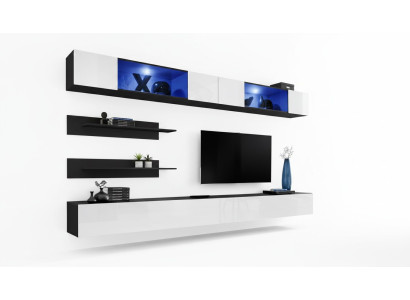 Mueble de madera para el salón 2 armarios de pared estantes de pared juego de diseño decoración