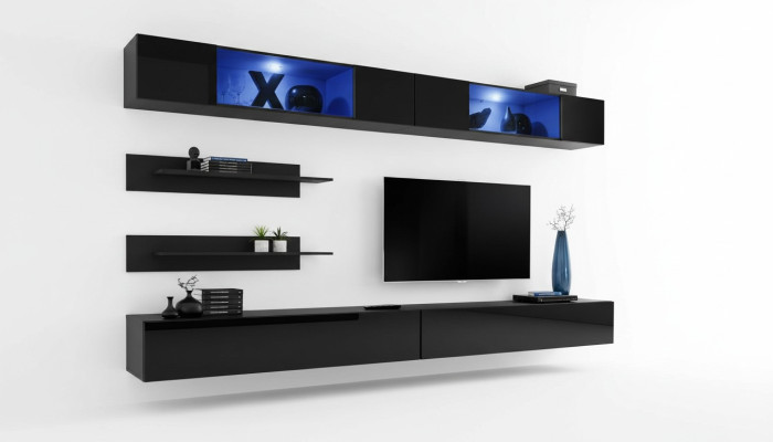Conjunto de muebles de sala de estar TV para salón, armario de pared de 6 piezas. Mobiliario para sala de estar.