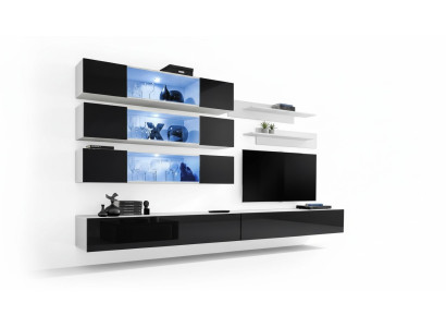 Mueble de salón de diseño moderno de lujo, nuevo conjunto de muebles de sala de estar, armario de pared y mueble bajo.