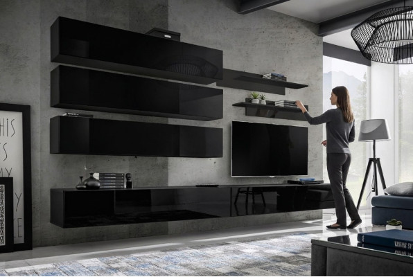 Diseño armario de pared mueble de salón sala de estar madera mobiliario estante pared nuevo