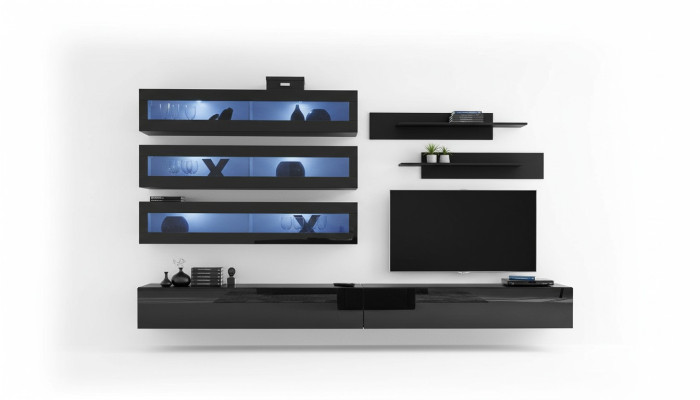 Mueble de salón Diseño estante de pared Soporte para TV Armario de pared Sala de estar Madera Mobiliario Nuevo