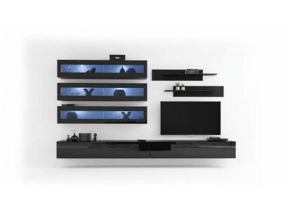 Mueble de salón Diseño estante de pared Soporte para TV Armario de pared Sala de estar Madera Mobiliario Nuevo