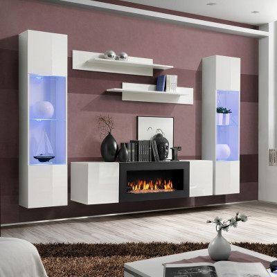 Muebles de sala modernos, mueble de pared de diseñador, estantes de pared, armario.