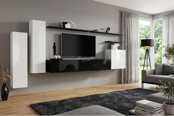 Mueble de pared Gabinete de pared Armario Soporte de TV Aparador Estante Decoración de sala de estar