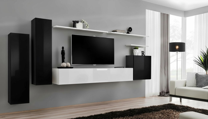 Mueble de pared conjunto de 7 piezas soporte para TV tocador de diseñador de lujo estante de pared de salón nuevo