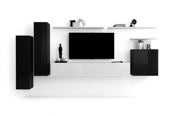 Mueble de pared conjunto de 7 piezas soporte para TV tocador de diseñador de lujo estante de pared de salón nuevo